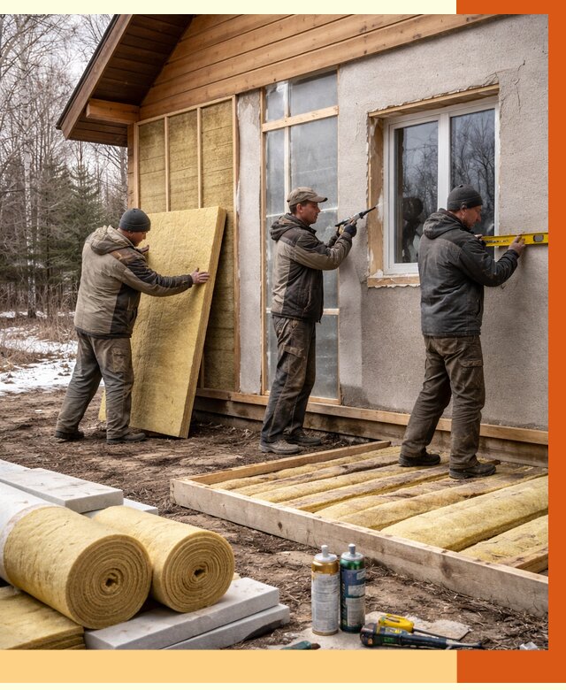 Утепление дачного дома в Тобольске от 4829 руб/м2 — недорого | ТепломастерТбл