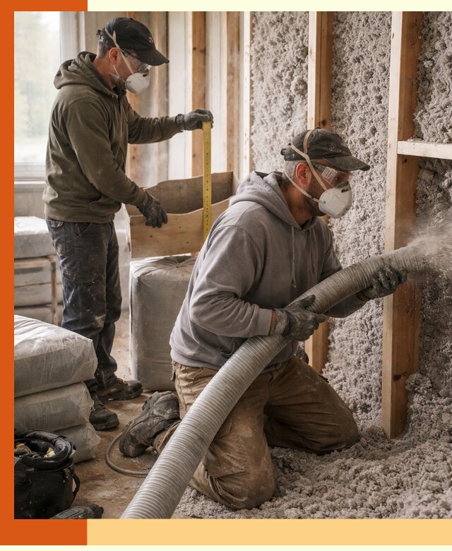 Утепление таунхауса эковатой в Тобольске для максимально теплых стен