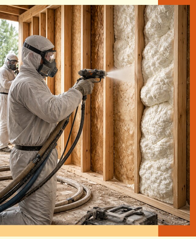 Утепление каркасного дома ППУ в Тобольске от 2847 руб./м2 — работа под ключ | ТепломастерТбл