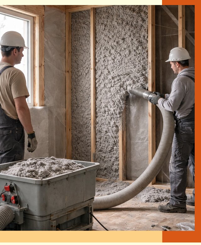 Утепление каркасного дома эковатой в Тобольске от 1830 руб. | ТепломастерТбл