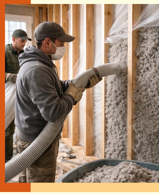 Утепление каркасного дома эковатой в Тобольске — качественно и надолго