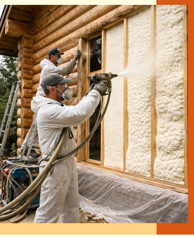 Утепление деревянного дома ППУ в Тобольске от 4270 руб/м2 | ТепломастерТбл — под ключ