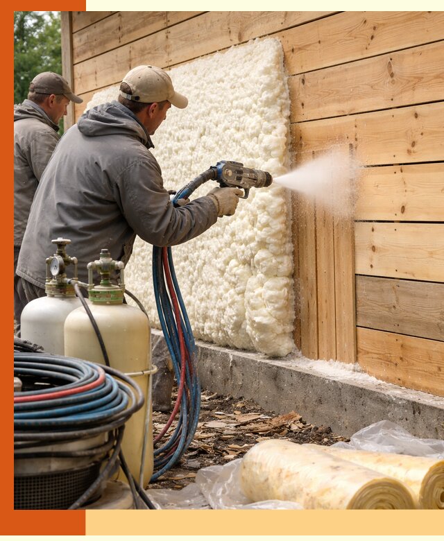 Утепление деревянного дома пенополиуретаном в Тобольске