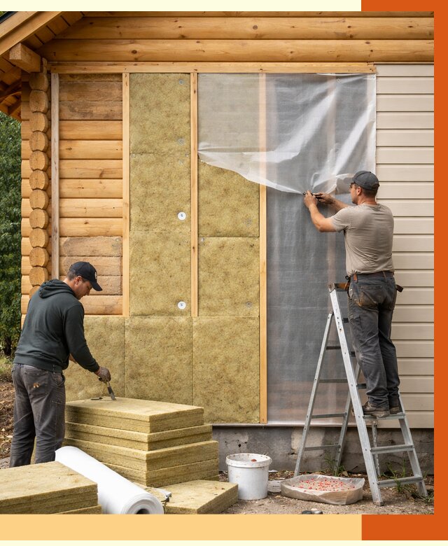 Утепление дома из бруса в Тобольске от 3813 руб./м2 — работы под ключ | ТепломастерТбл