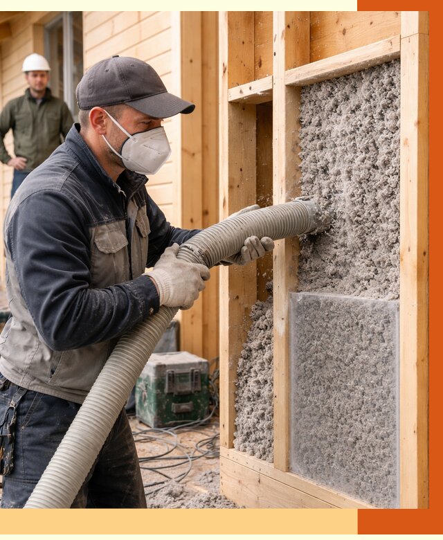 Утепление дома из бруса эковатой в Тобольске от 1881 руб/м2 | ТепломастерТбл