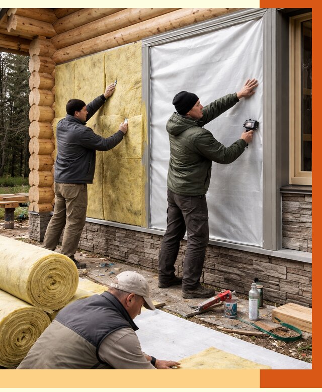 Утепление бревенчатого дома в Тобольске от 7778 руб/м2 — заказать под ключ | ТепломастерТбл