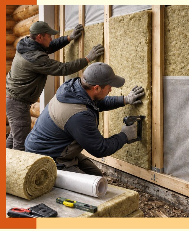 Утепление бревенчатого дома под ключ в Тобольске