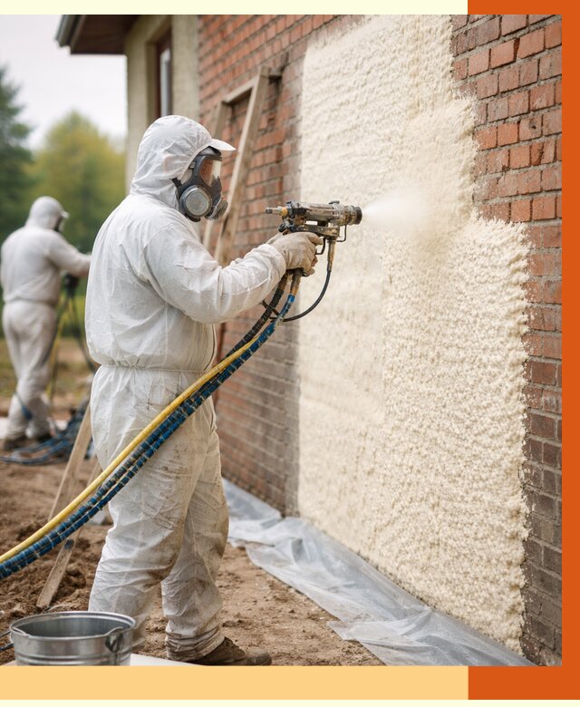 Утепление кирпичного дома ППУ в Тобольске под ключ от 6609 руб. | ТепломастерТбл