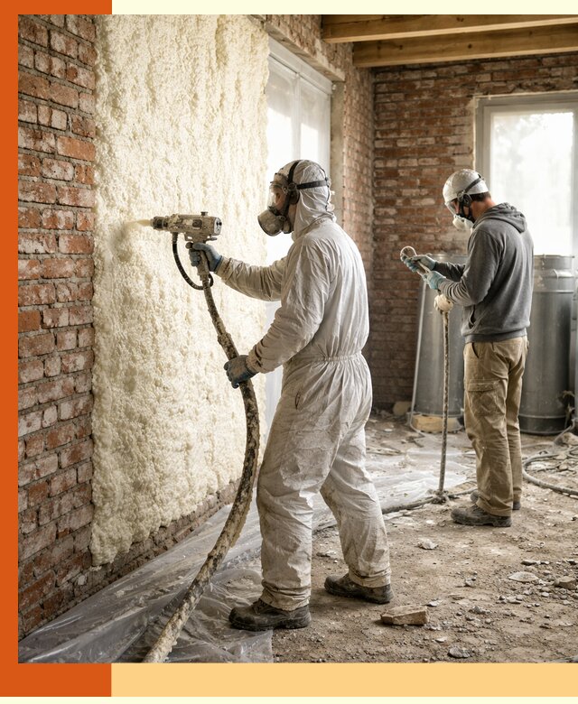 Утепление кирпичного дома пенополиуретаном в Тобольске