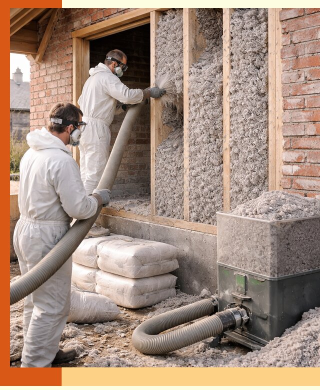 Утепление кирпичного дома эковатой в Тобольске