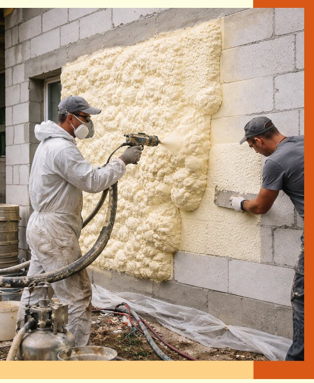 Утепление дома из газобетона ППУ в Тобольске от 4880 руб./м² под ключ | ТепломастерТбл