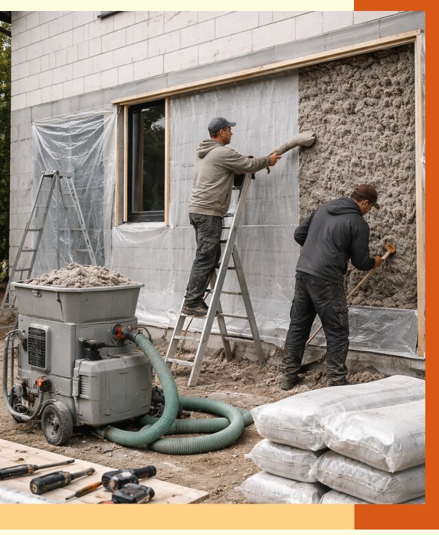 Утепление дома из газобетона эковатой в Тобольске от 4575 руб./м2 | ТепломастерТбл