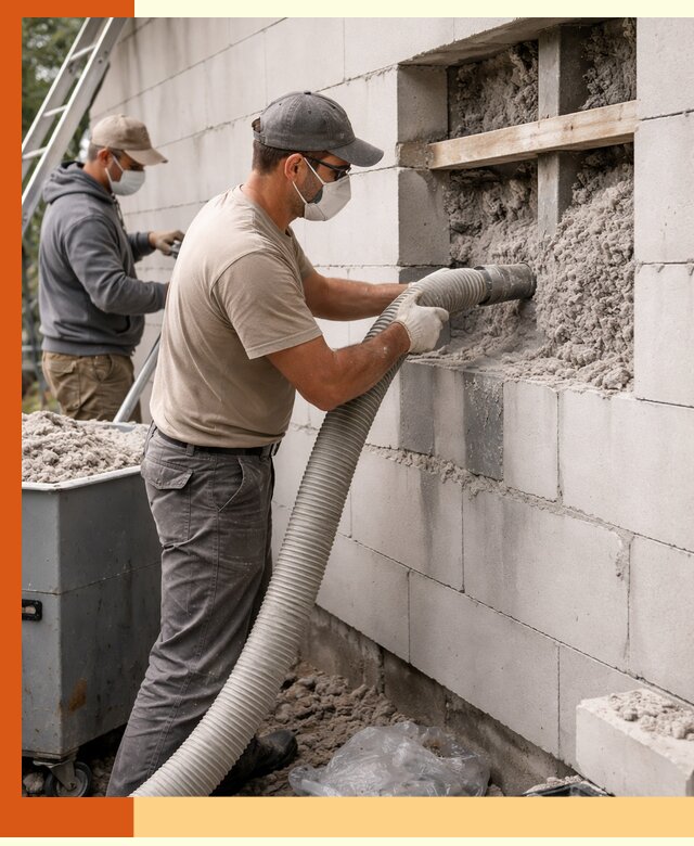 Утепление дома из газобетона эковатой в Тобольске