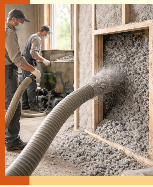 Утепление коттеджа эковатой в Тобольске с гарантией качества