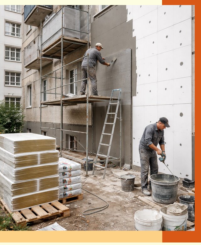 Утепление квартиры снаружи в Тобольске от 6253 руб/м2 под ключ | ТепломастерТбл