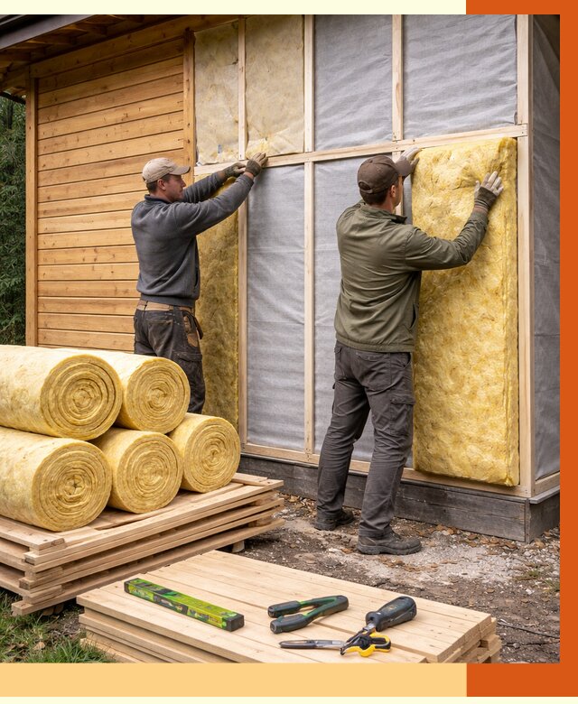 Утепление бани снаружи в Тобольске от 86420 руб. под ключ | ТепломастерТбл