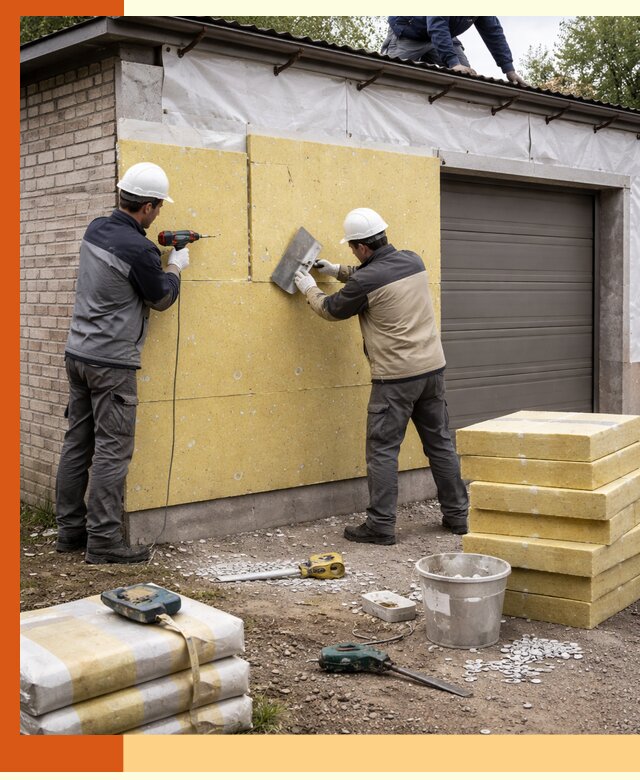 Утепление гаража снаружи в Тобольске качественно и надёжно