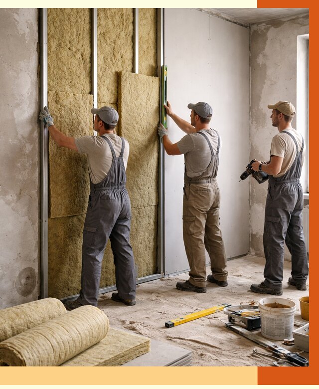 Утепление стен изнутри в Тобольске от 2288 руб/м² под ключ | ТепломастерТбл