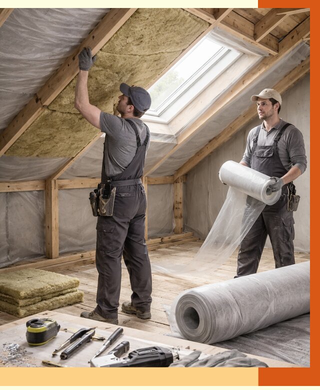 Утепление крыши изнутри мансарды в Тобольске от 4270 руб./м² | ТепломастерТбл