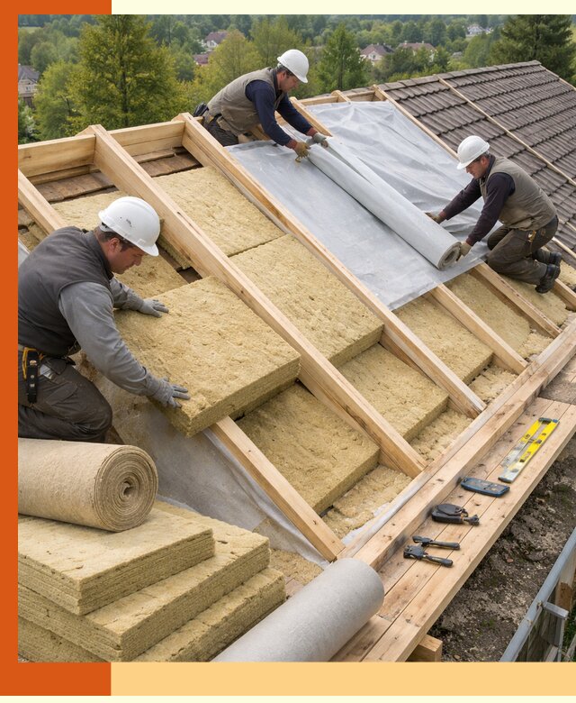 Утепление скатной крыши в Тобольске качественно и надёжно