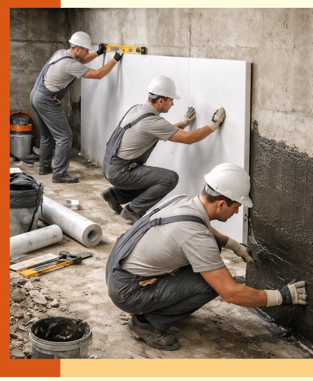 Утепление фундамента изнутри профессионально в Тобольске