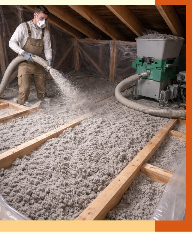 Утепление чердака эковатой в Тобольске от 1474 руб/м2 — заказать у ТепломастерТбл