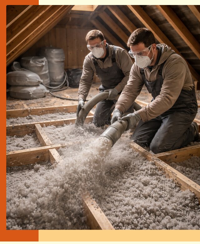 Утепление чердака эковатой в Тобольске — быстро и надёжно