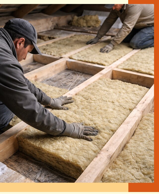 Утепление чердака минватой в Тобольске от 3558 руб/м2 под ключ | ТепломастерТбл