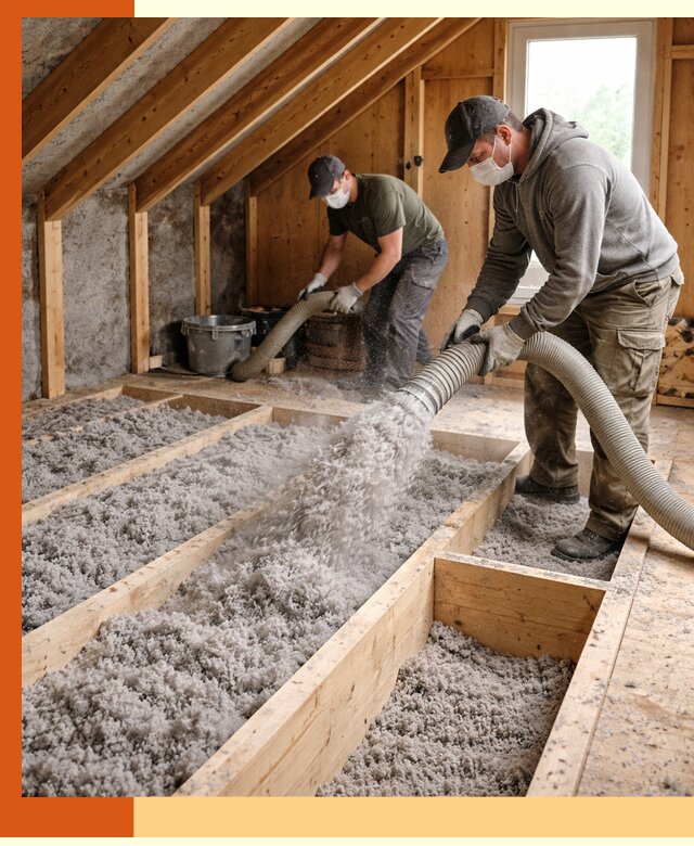 Утепление мансарды эковатой в Тобольске с гарантией качества