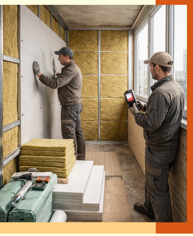 Утепление балкона в Тобольске от 4575 руб. под ключ | ТепломастерТбл