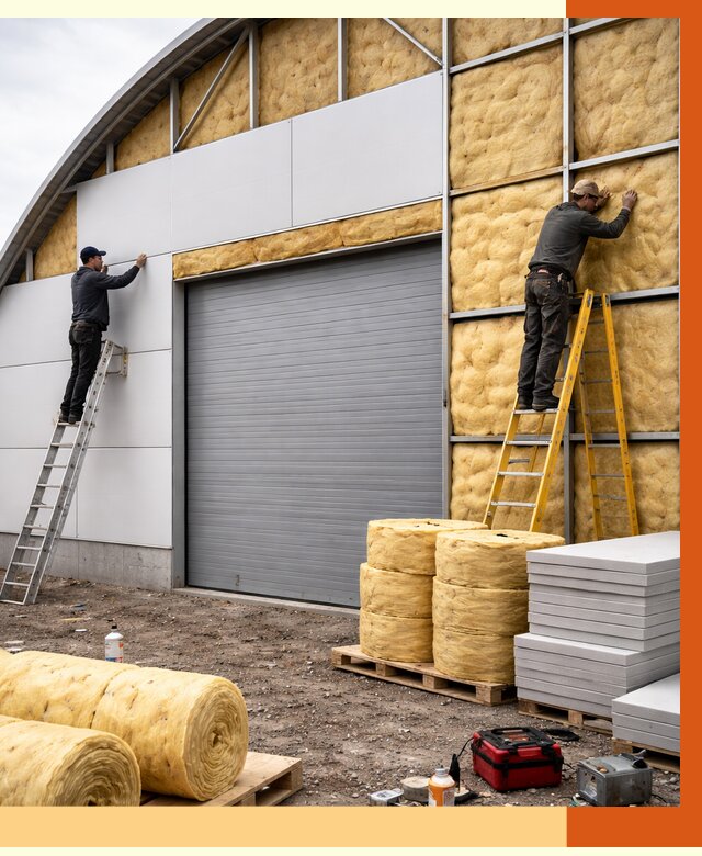 Утепление ангара пенополиуретаном в Тобольске от 7320 руб./м² — комплекс от ТепломастерТбл