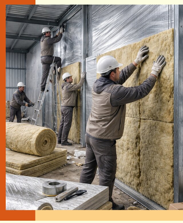 Утепление металлического склада в Тобольске: теплоизоляция и герметизация