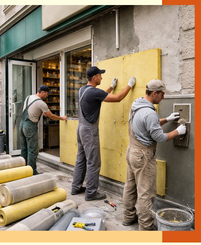 Утепление магазина в Тобольске от 4575 руб/м2 — цена, стены и снаружи | ТепломастерТбл