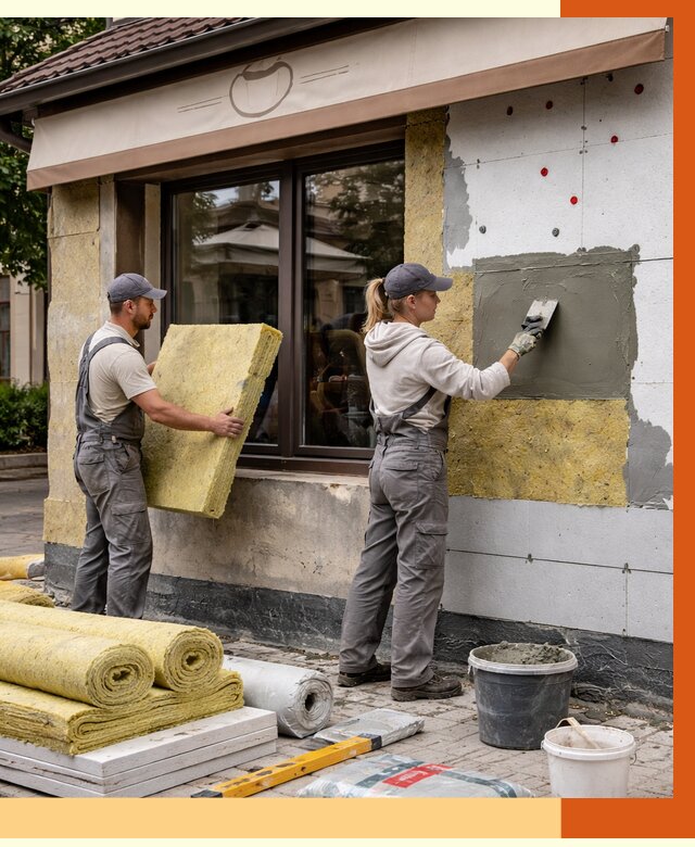 Утепление кафе в Тобольске от 4270 руб/м2 — комплексно под ключ | ТепломастерТбл