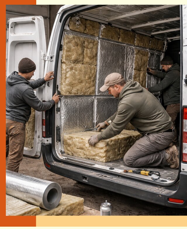 Утепление фургона в Тобольске: профессиональная теплоизоляция и шумоизоляция