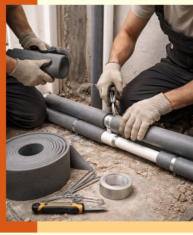 Утепление труб водоснабжения в Тобольске — монтаж и защита сети