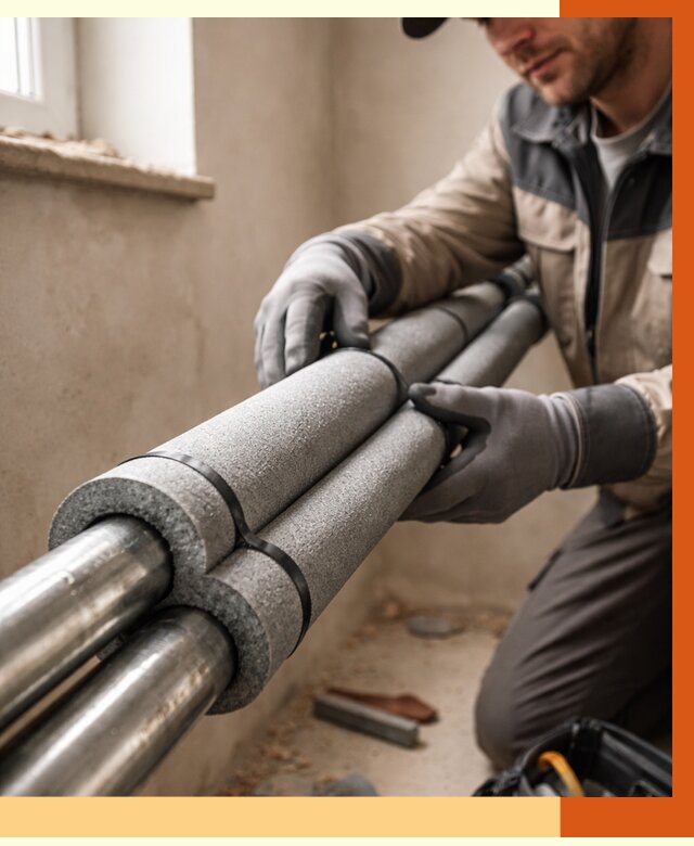 Утепление труб отопления в Тобольске от 2898 руб. за м² — услуги под ключ | ТепломастерТбл