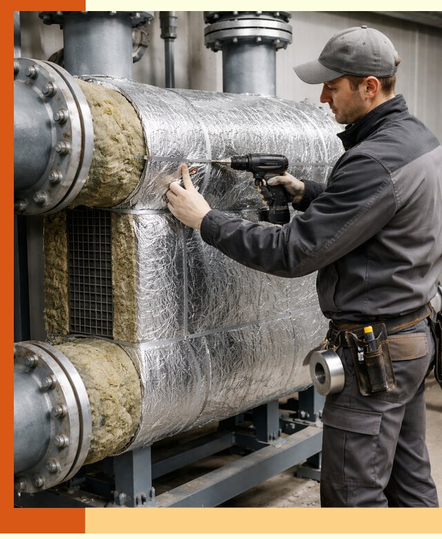 Утепление теплообменника в Тобольске — профессиональная теплоизоляция оборудования