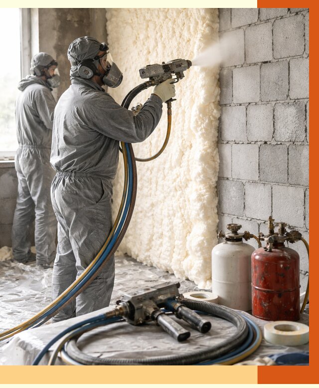 Утепление блочной стены ППУ в Тобольске от 4321 руб./м² — ТепломастерТбл