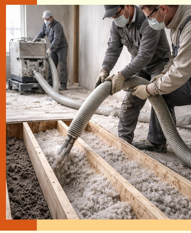 Заполнение полостей межэтажного перекрытия в Тобольске эффективно и герметично