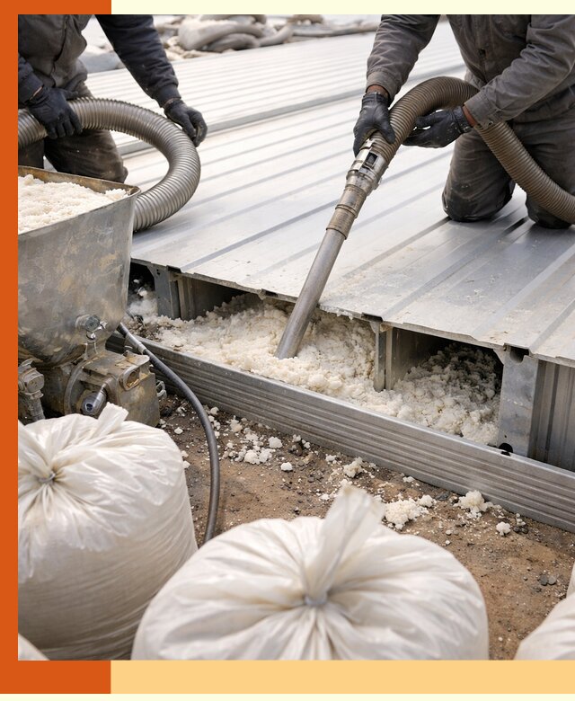 Заполнение пустот кровельных панелей пенными и мокрыми герметиками в Тобольске