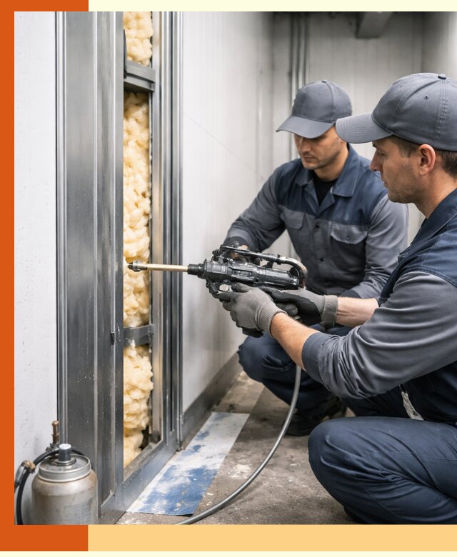 Заполнение пустот холодильных панелей в Тобольске специализированной пеной