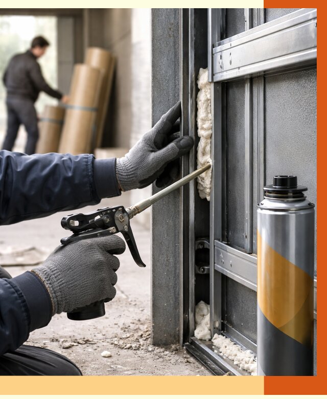 Заполнение пустот ворот в Тобольске от 4575 руб. — заливка ППУ, утепление под ключ | ТепломастерТбл