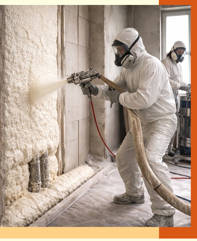 Напыление пенополиуретана в Тобольске от 7625 руб./м2 — услуги и монтаж ППУ | ТепломастерТбл