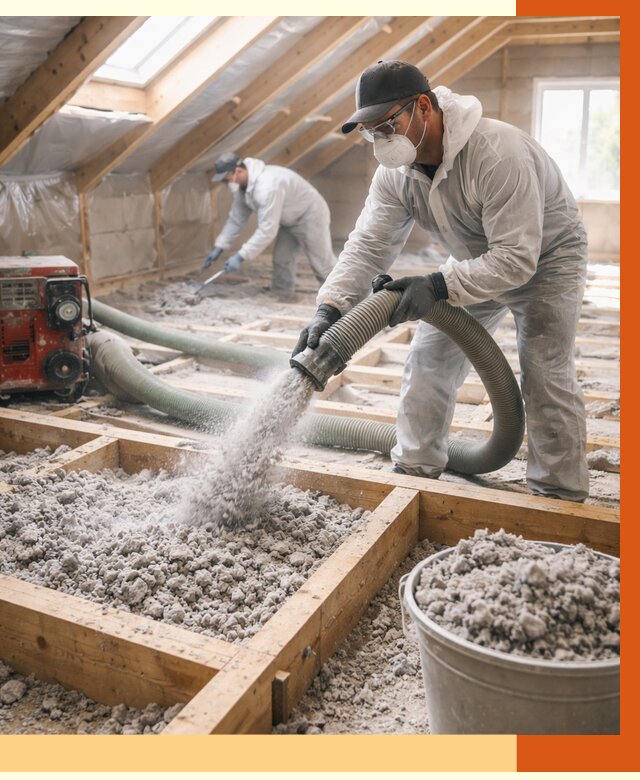 Утепление эковатой в Тобольске от 2999 руб./м2 — монтаж и задувка | ТепломастерТбл