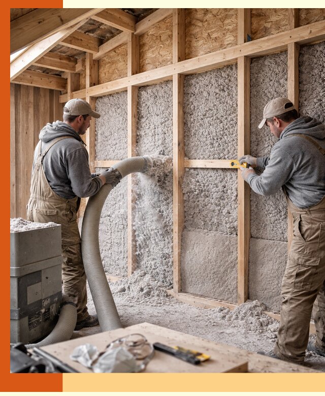 Утепление эковатой стен, потолков и перекрытий в Тобольске