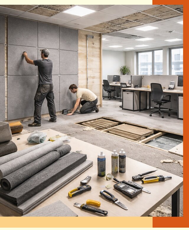 Профессиональная шумоизоляция офиса в Тобольске от 6863 руб. за м2 | ТепломастерТбл