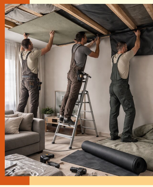 Шумоизоляция потолка в Тобольске — профессиональное устранение шумов