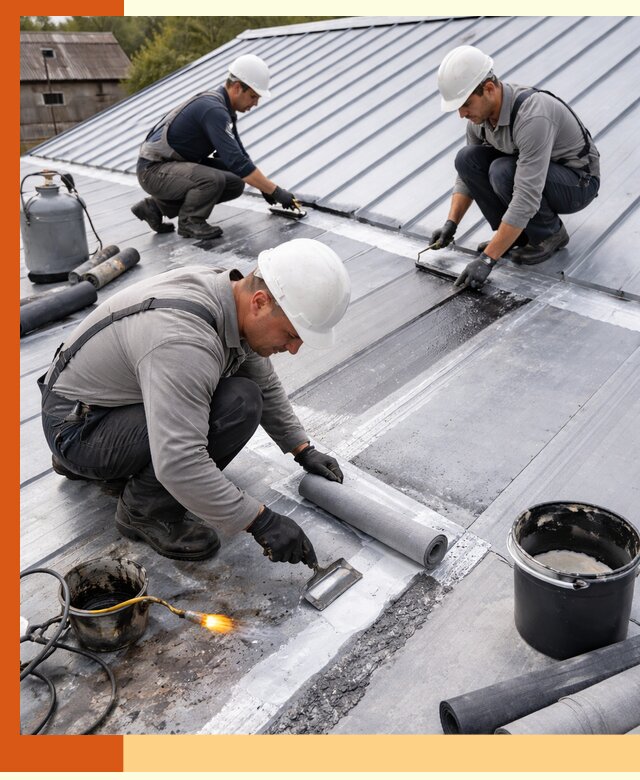 Гидроизоляция металлической кровли с гарантией в Тобольске