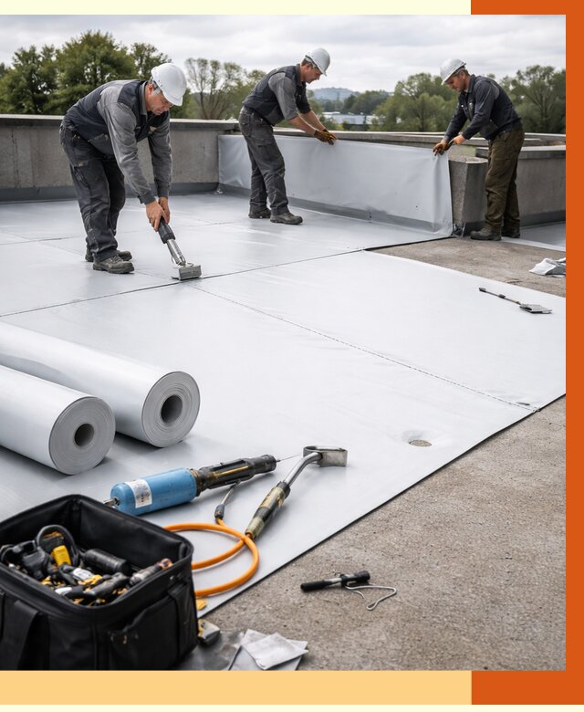 Гидроизоляция мембранной кровли в Тобольске от 7625 руб./м² — профессионально | ТепломастерТбл